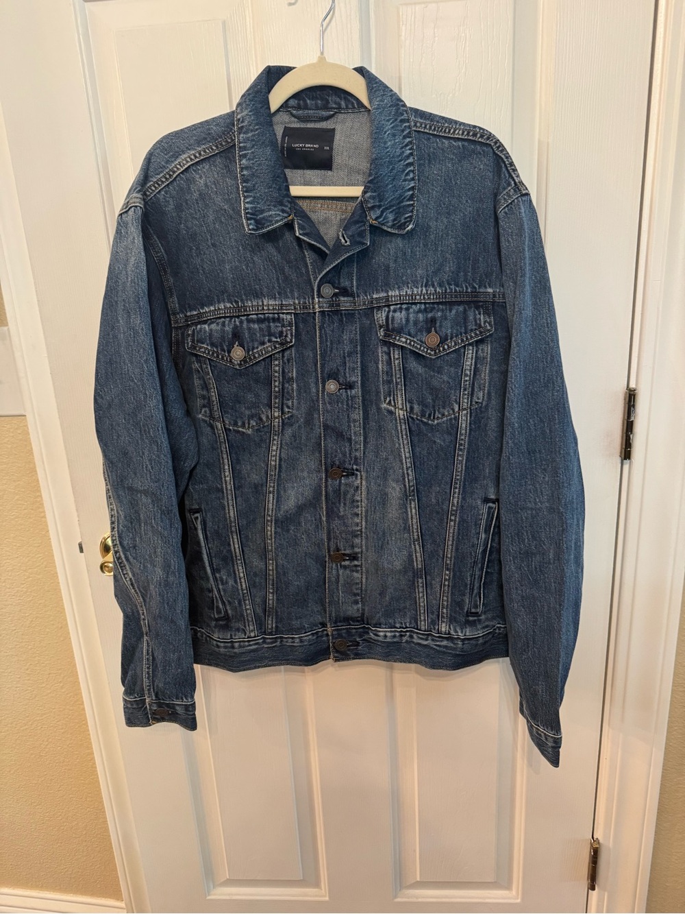 Lucky Brand Classic Denim Jacket XXL Blue Jean Trucker Oversized Unisex